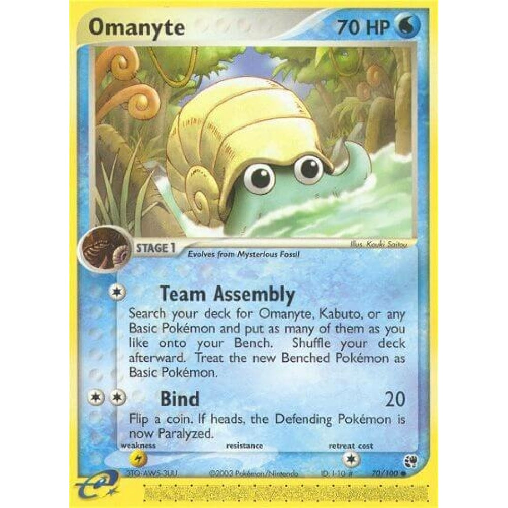 Omanyte Common 70/100 Pokemon Card Game EX Sandstorm