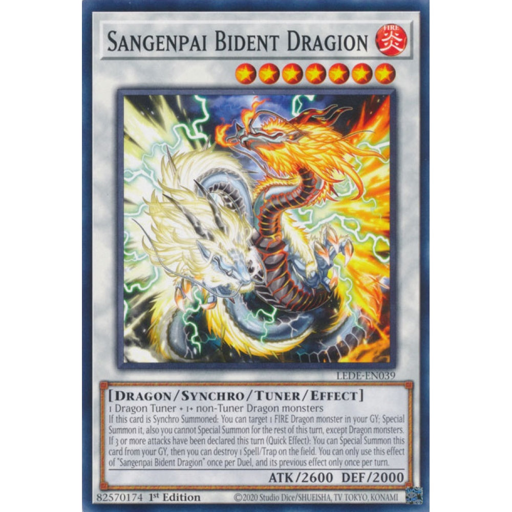 Sangenpai Bident Dragion, LEDE-EN039, Common, Yu-Gi-Oh!, Legacy of Destruction