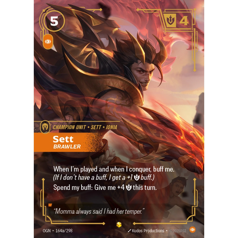 Sett, Brawler OGN-164a/298 Riftbound Card Game Origins Showcase