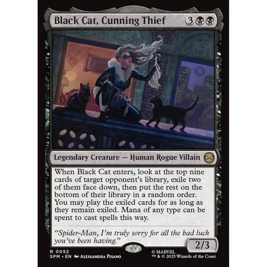 Black Cat, Cunning Thief rare 52 Magic the Gathering Marvel's Spider-Man