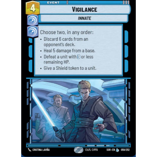 Vigilance, 58, L, Star Wars Unlimited, Sparks Of Rebellion