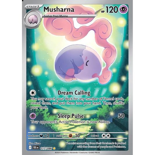 Musharna Illustration Rare 117/086 Pokemon Card Game Black Bolt