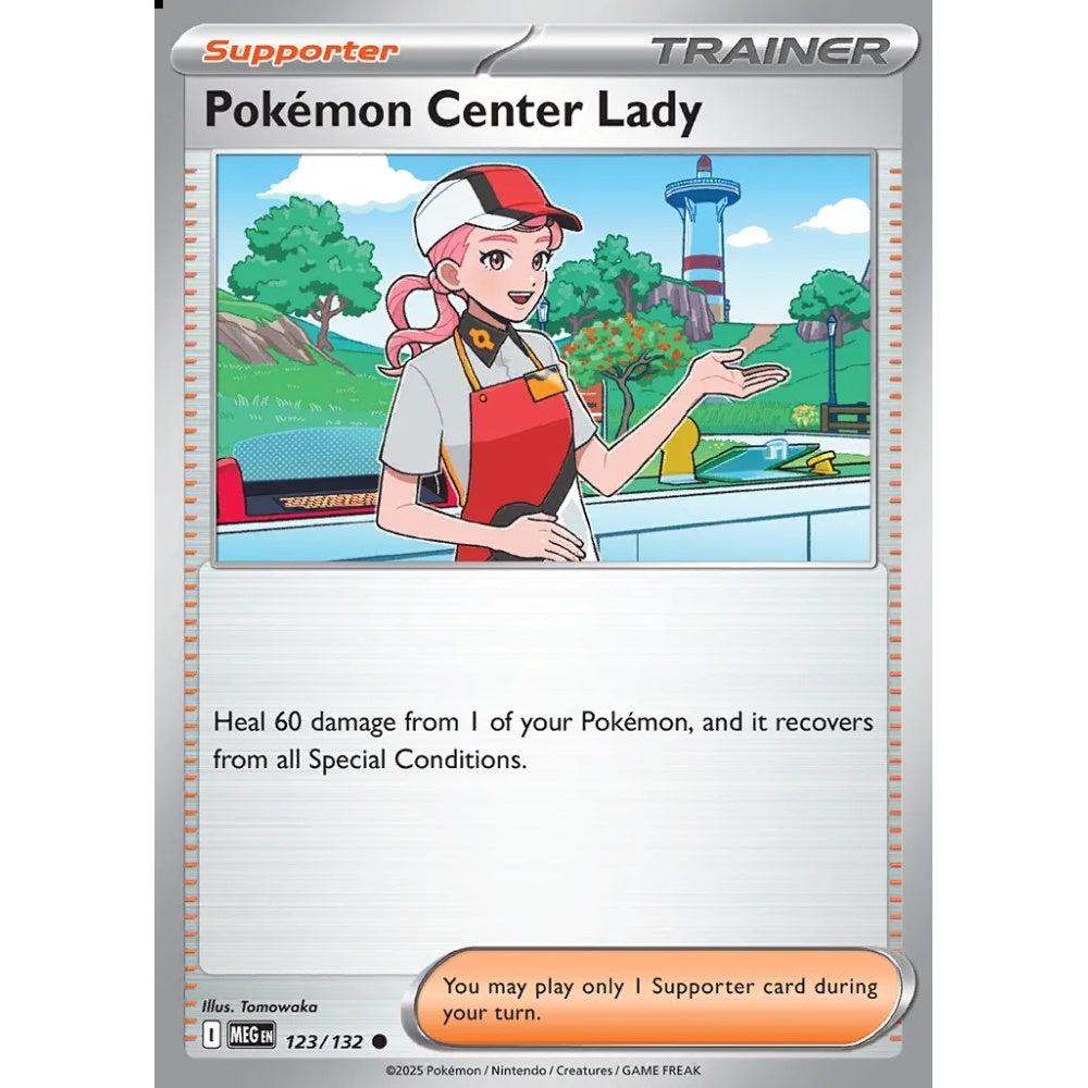 Pokémon Center Lady Common 123/132 Pokemon Card Game Mega Evolution