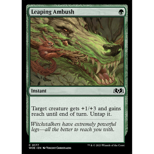 Leaping Ambush, common, 177, Magic the Gathering, Wilds of Eldraine
