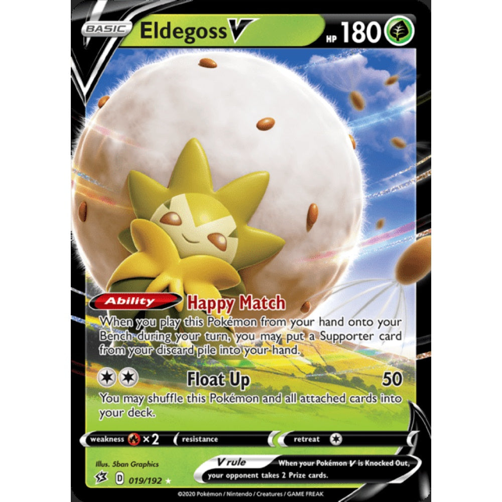 Eldegoss V Double Rare 019/192 Pokemon Card Game Rebel Clash