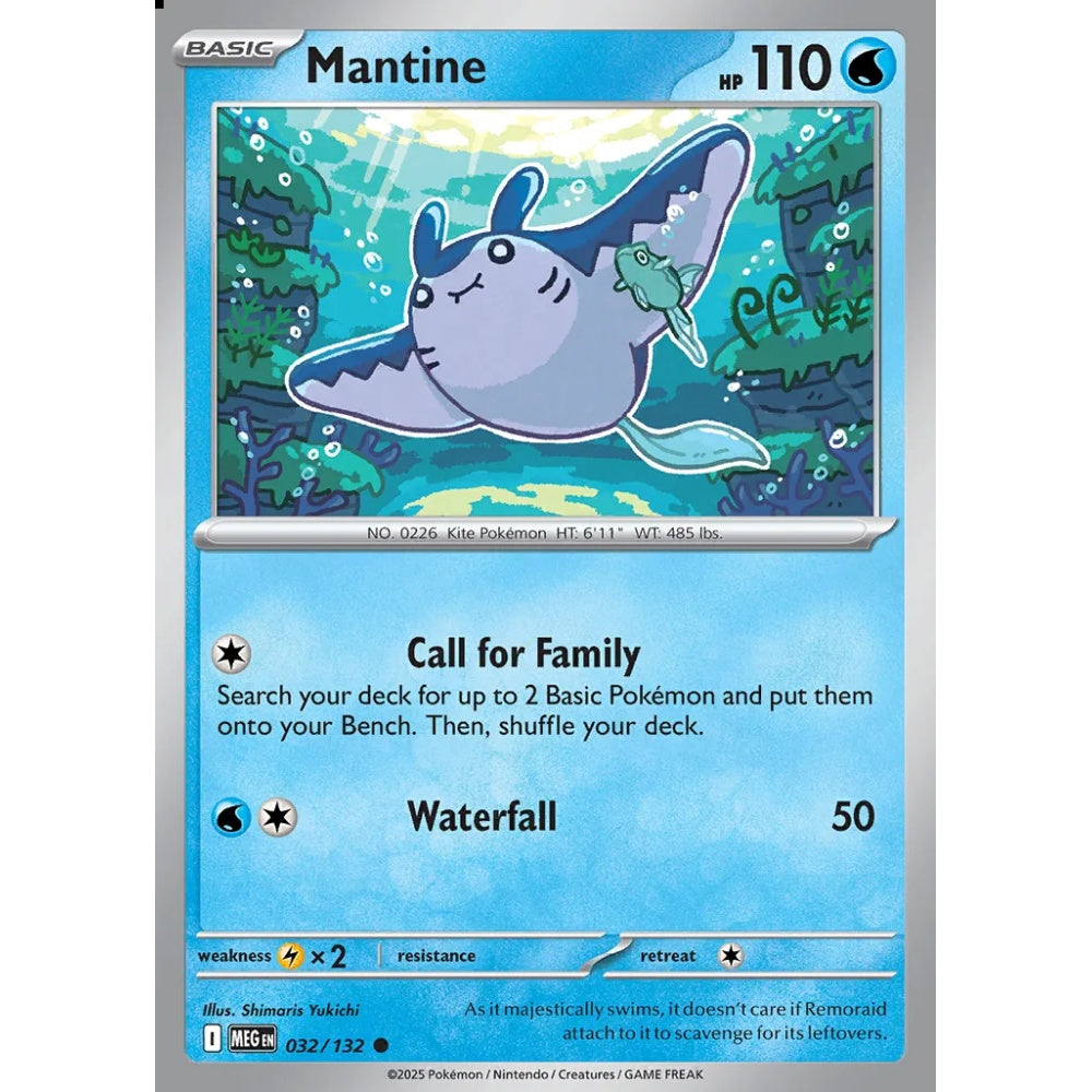 Mantine Common 032/132 Pokemon Card Game Mega Evolution