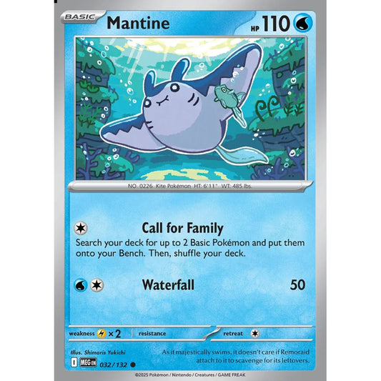 Mantine Common 032/132 Pokemon Card Game Mega Evolution