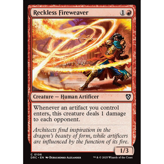 Reckless Fireweaver, 106, common, Magic: The Gathering, Aetherdrift Commander