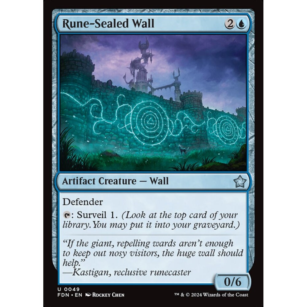 Rune-Sealed Wall, 49, uncommon, Magic: The Gathering, Foundations