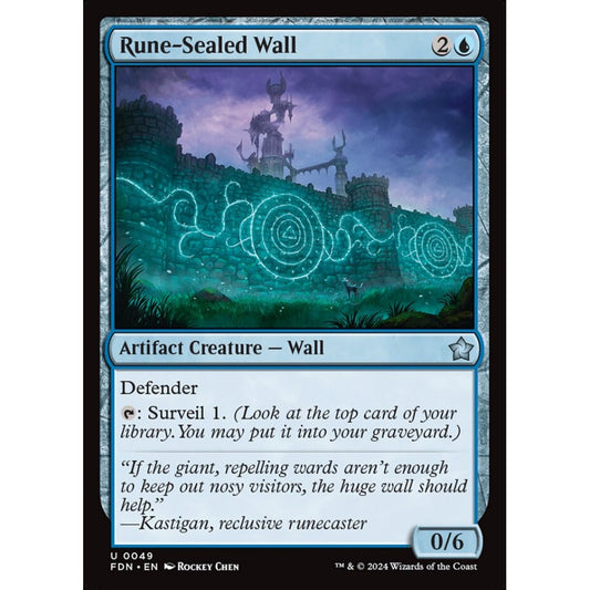 Rune-Sealed Wall, 49, uncommon, Magic: The Gathering, Foundations