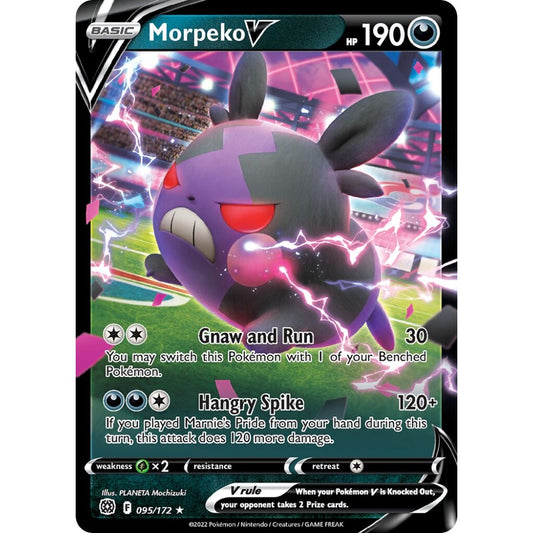 Morpeko V Holo Rare V 095/172 Pokemon Card Game Brilliant Stars