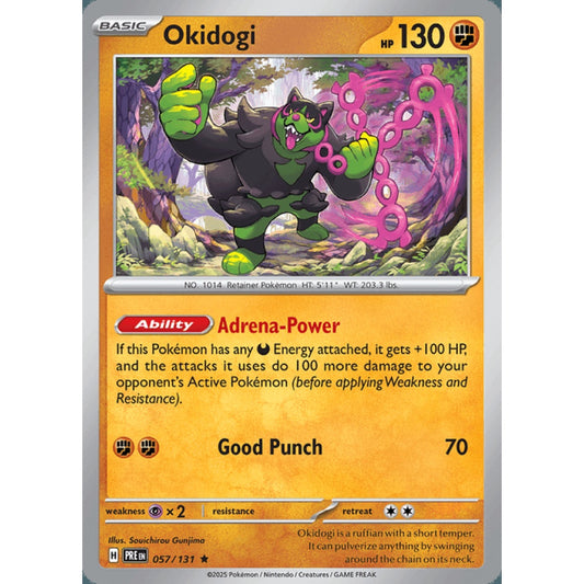 Okidogi Rare 057/131 Pokemon Card Game Prismatic Evolutions