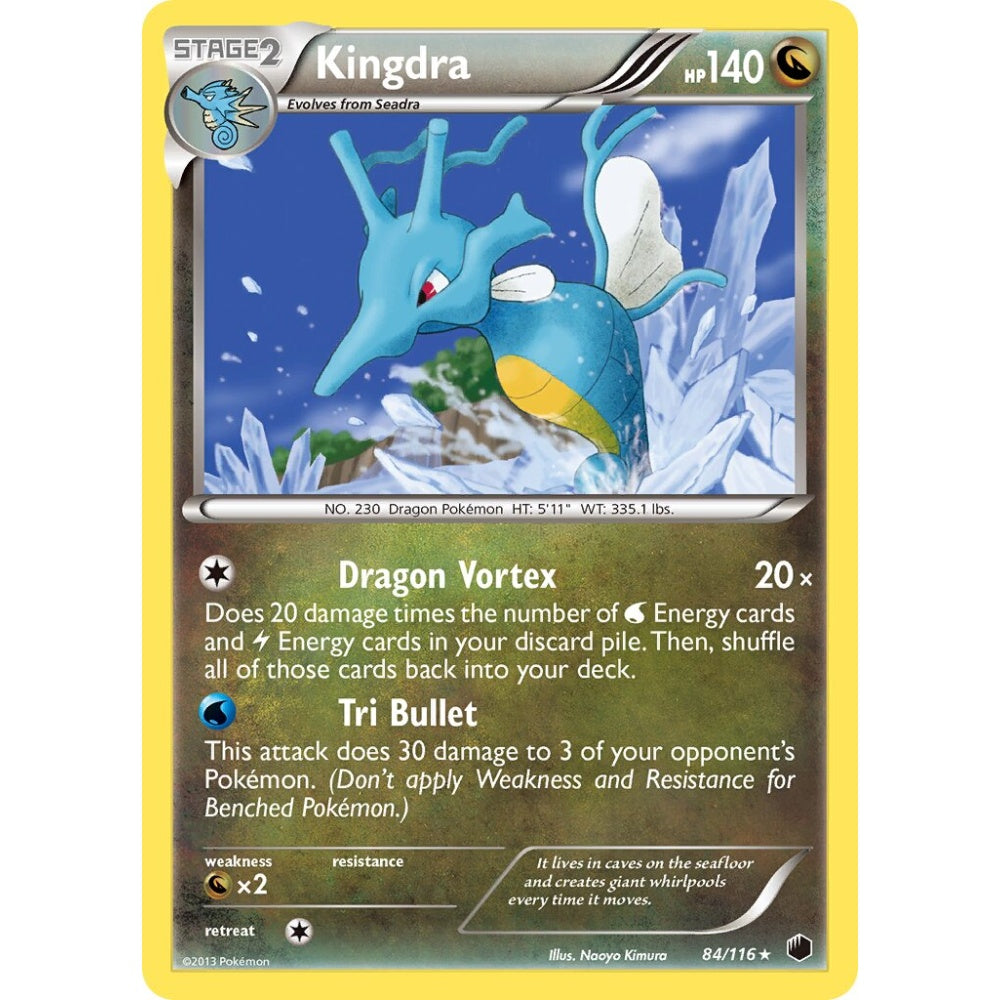 Kingdra Rare Holo 84/116 Pokemon Card Game Plasma Freeze