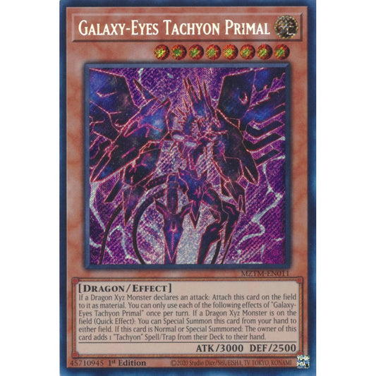 Galaxy-Eyes Tachyon Primal MZTM-EN011 Secret Secret Rare Yu-Gi-Oh Maze of the Master in Art