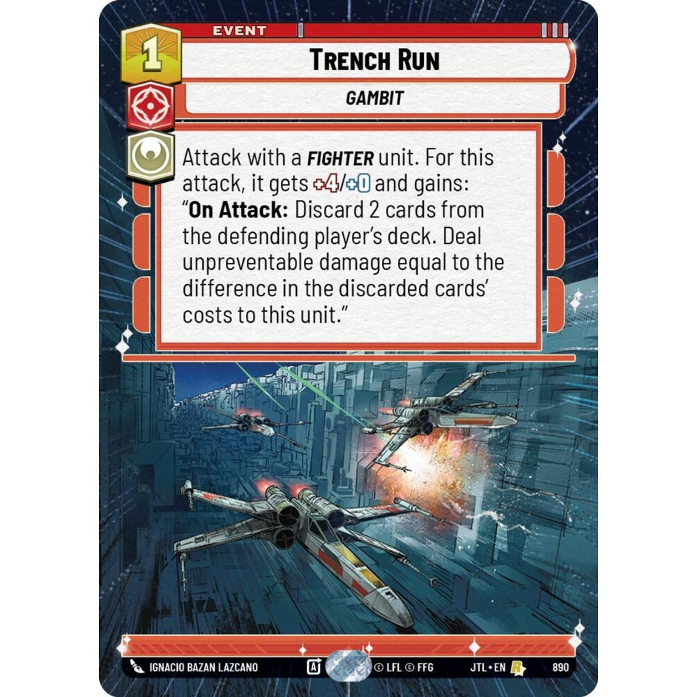 Trench Run, R, JTL 890) Hyperspace Foil, Star Wars Unlimited