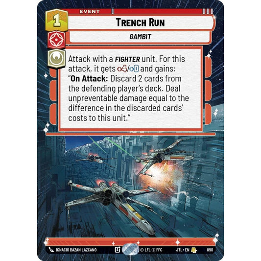 Trench Run, R, JTL 890) Hyperspace Foil, Star Wars Unlimited