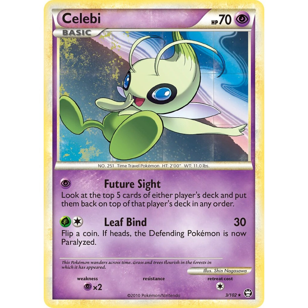 Celebi Rare Holo 3/102 Pokemon Card Game Triumphant