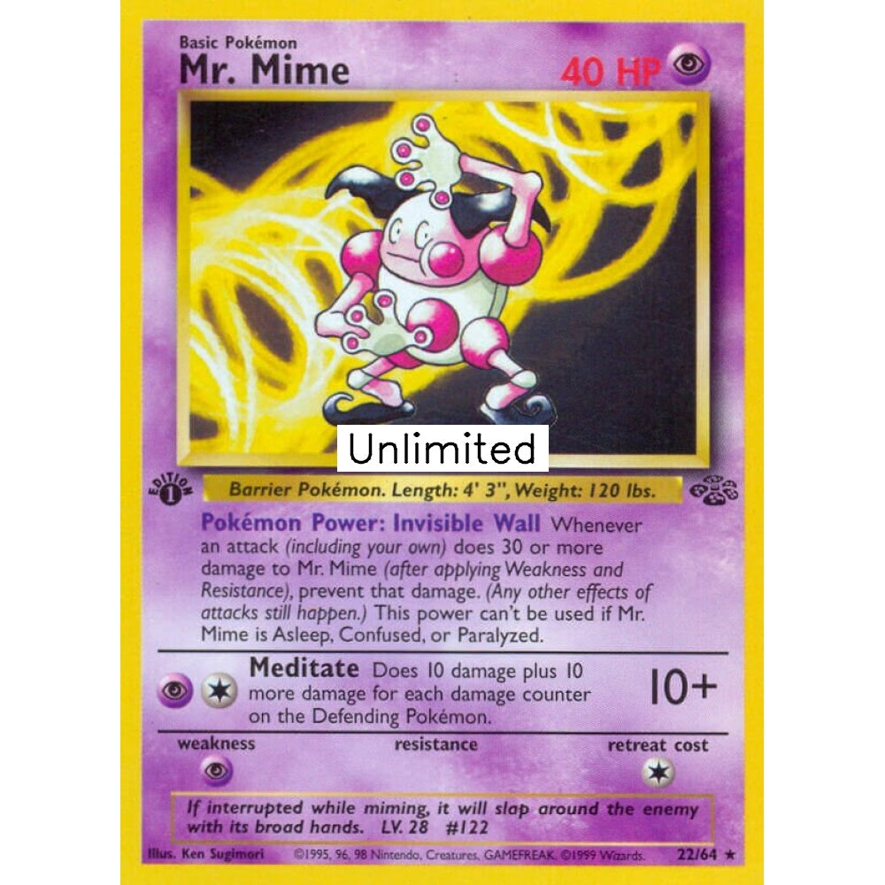 Mr. Mime Rare 22/64 Pokemon Card Game Jungle