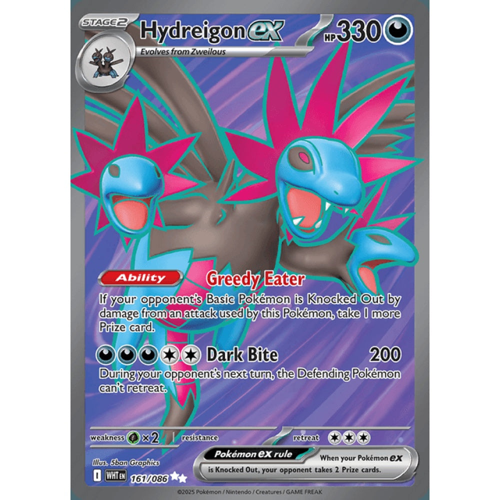 Hydreigon ex Full Art 161/086 Pokemon Card Game White Flare