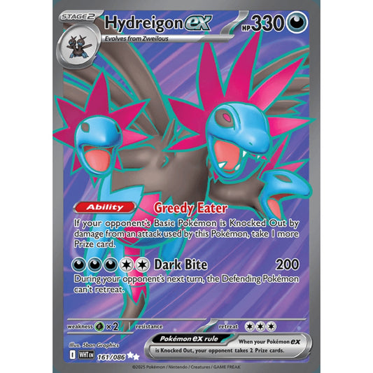 Hydreigon ex Full Art 161/086 Pokemon Card Game White Flare