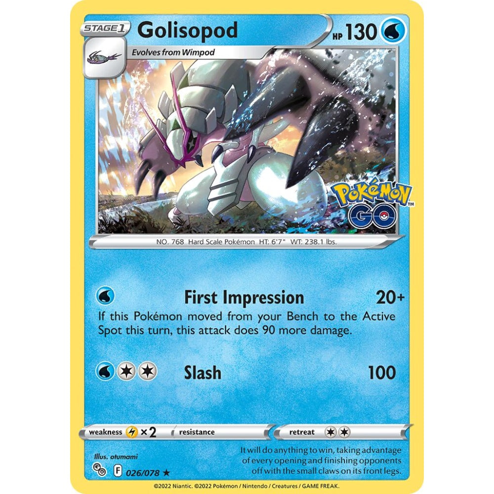 Golisopod Rare Holo 026/078 Pokemon Card Game Pokémon GO