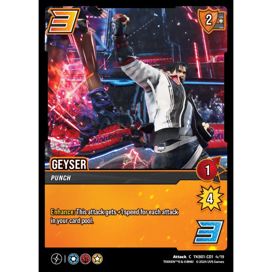Geyser, 4/19, TK801-CD1, Universus, TEKKEN 8 Clash Decks, Attack, C
