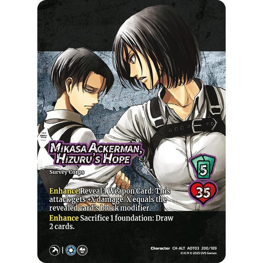 Mikasa Ackerman, Hizuru's Hope 200/189 AOT03 Universus Attack on Titan: Apocalypse Character CH-ALT