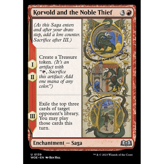 Korvold and the Noble Thief, uncommon, 139, Magic the Gathering, Wilds of Eldraine