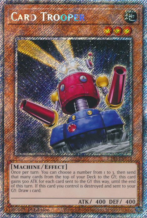 Card Trooper RA03-EN172 Platinum Platinum Secret Rare Yu-Gi-Oh Quarter Century Bonanza in Art