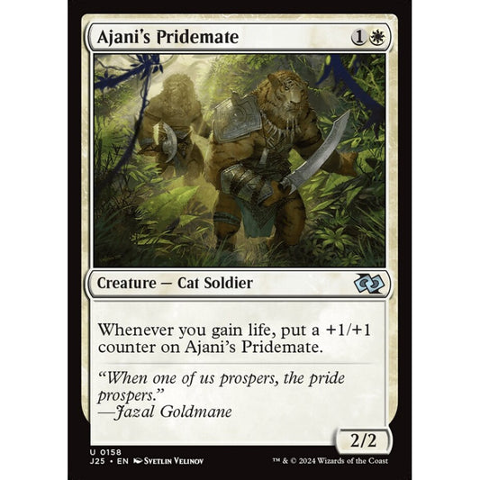 Ajani's Pridemate, 158, uncommon, Magic: The Gathering, Foundations Jumpstart