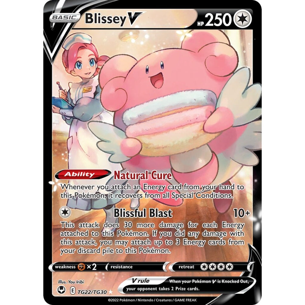 Blissey V Holo Rare V TG22/TG30 Pokemon Card Game Silver Tempest