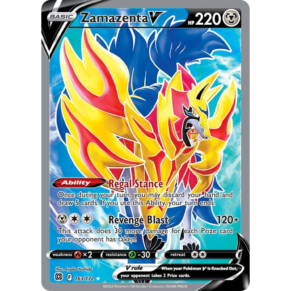 Zamazenta V Rare Ultra 163/172 Pokemon Card Game Brilliant Stars