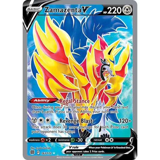 Zamazenta V Rare Ultra 163/172 Pokemon Card Game Brilliant Stars