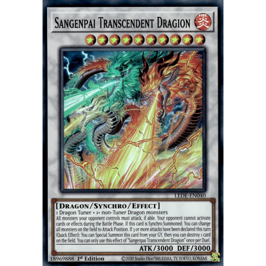 Sangenpai Transcendent Dragion LEDE-EN040 Super Super Rare Yu-Gi-Oh Legacy of Destruction in Art