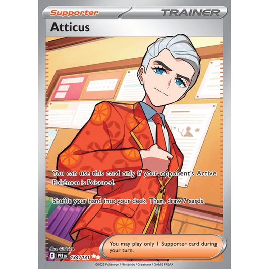 Atticus Full Art 134/131 Pokemon Card Game Prismatic Evolutions