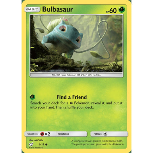 Bulbasaur Common 1/18 Pokemon Card Game Detective Pikachu