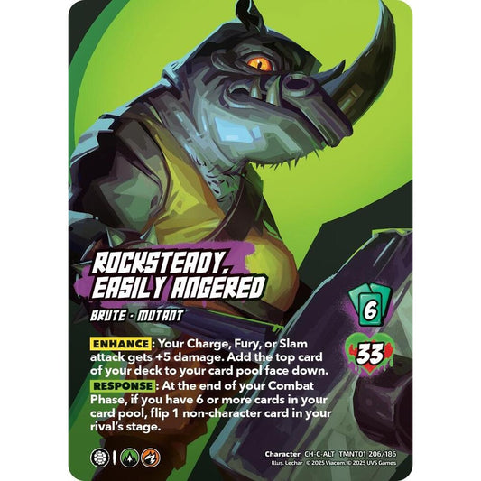 Rocksteady, Easily Angered 206/186 TMNT01 Universus Teenage Mutant Ninja Turtles Character CH-C-ALT