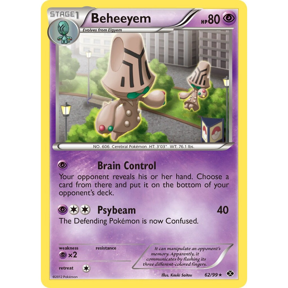 Beheeyem Rare 62/99 Pokemon Card Game Next Destinies