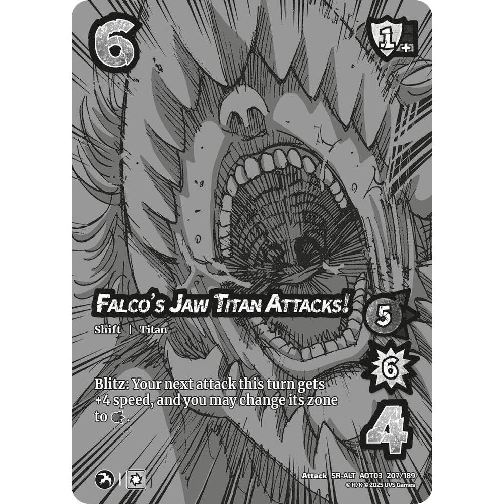 Falco's Jaw Titan Attacks! // Falco's Jaw Titan 207/189 AOT03 Universus Attack on Titan: Apocalypse Attack SR-ALT