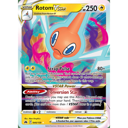 Rotom VSTAR Ultra Rare 046/159 Pokemon Card Game Crown Zenith
