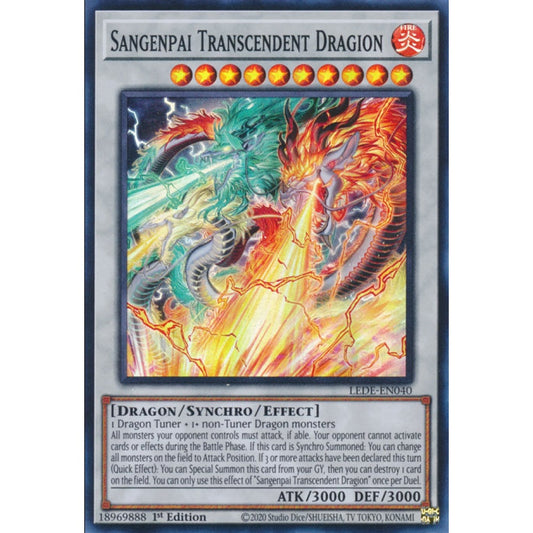Sangenpai Transcendent Dragion, LEDE-EN040, Super Rare, Yu-Gi-Oh!, Legacy of Destruction
