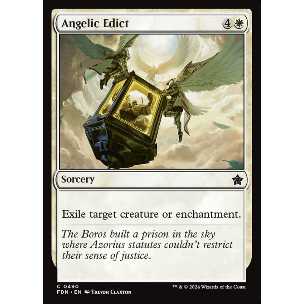 Angelic Edict, 490, common, Magic: The Gathering, Foundations