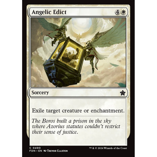 Angelic Edict, 490, common, Magic: The Gathering, Foundations