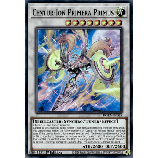 Centur-Ion Primera Primus ROTA-EN038 Super Super Rare Yu-Gi-Oh Rage of the Abyss in Art