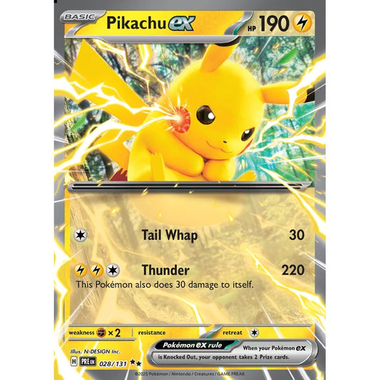 Pikachu ex Double Rare 028/131 Pokemon Card Game Prismatic Evolutions