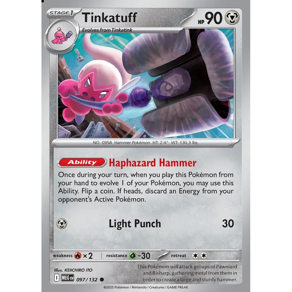 Tinkatuff Common 097/132 Pokemon Card Game Mega Evolution