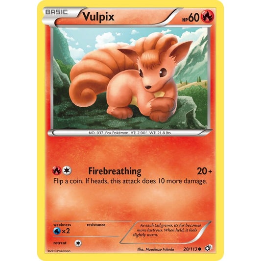 Vulpix Common 20/113 Pokemon Card Game Legendary Treasures