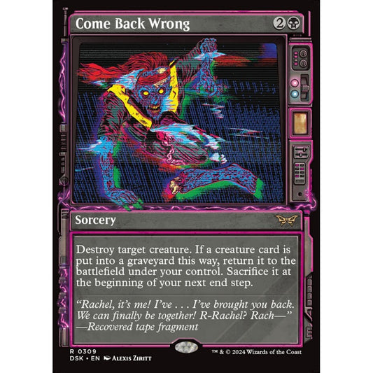 Come Back Wrong, 309, rare, Magic: The Gathering, Duskmourn: House of Horror