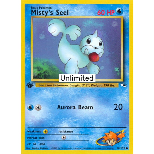 Misty's Seel Common 88/132 Pokemon Card Game Gym Heroes