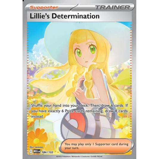 Lillie's Determination Special Illustration Rare 184/132 Pokemon Card Game Mega Evolution
